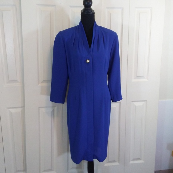 Chaus Vintage Blue Coat Dress - Picture 1 of 6